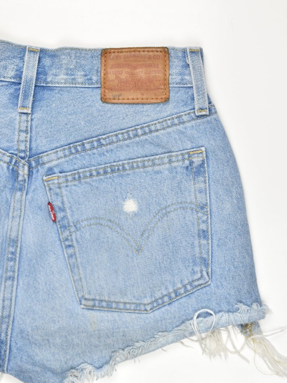 Levi's 501 Denim Cut Off Distressed Jean Shorts - 24 - Picture 3 of 8